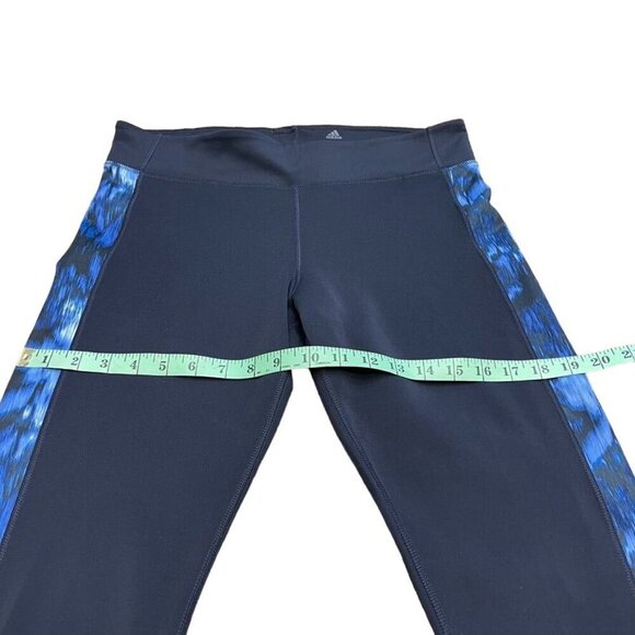 Adidas Climalite Women's Capris Tights Navy Blue & White Activewear L Large - Picture 7 of 11